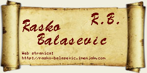 Raško Balašević vizit kartica